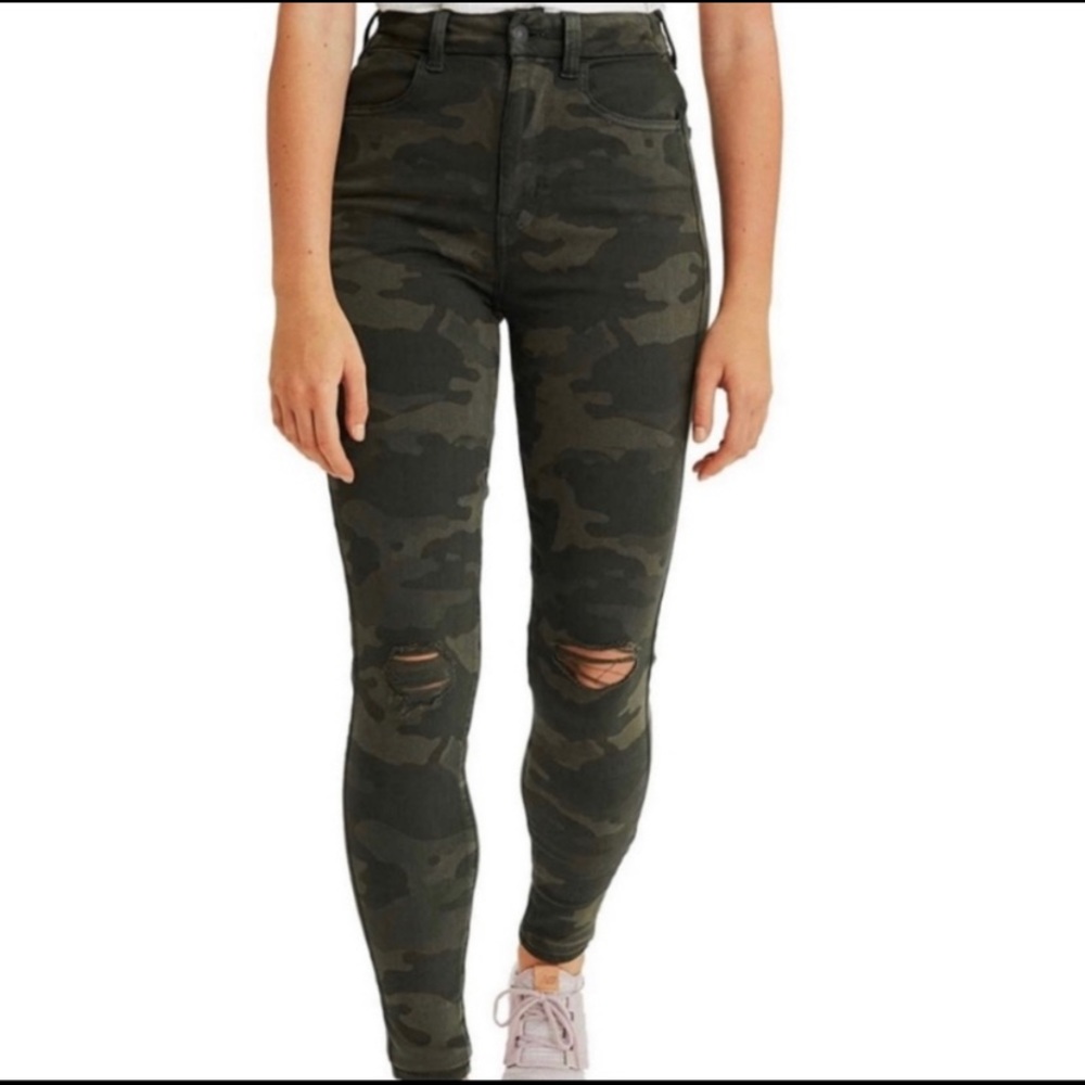 American Eagle Curvy Super Hi Rise Jegging Camo 8